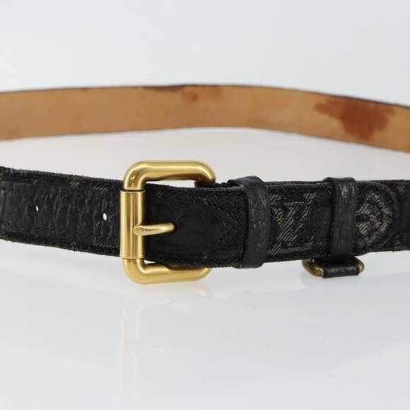 LOUIS VUITTON Monogram Denim Ceinture Belt 41.3"" Black M6972W LV Auth bs29692 - Picture 5 of 14